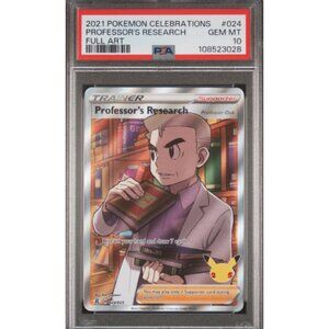 2021 POKEMON CELEBRATIONS #024 PROFESSOR'S RESEARCH FULL ART GEM MT 10